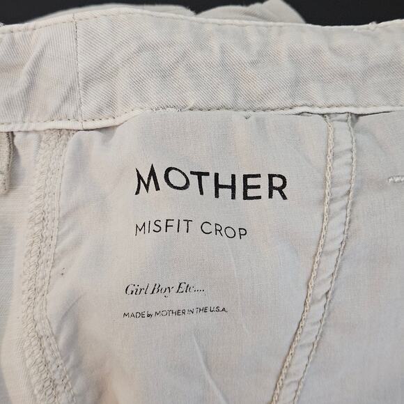 Mother Misfit Crop Ankle Jogger Mid-Rise Pants in Stone Khaki | Women's 26 - Picture 16 of 16